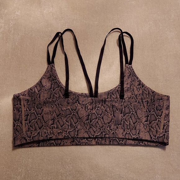 Good American Sports Bra Snakeskin Limited Edition Size 5 Athletic Double Strap - Picture 2 of 3